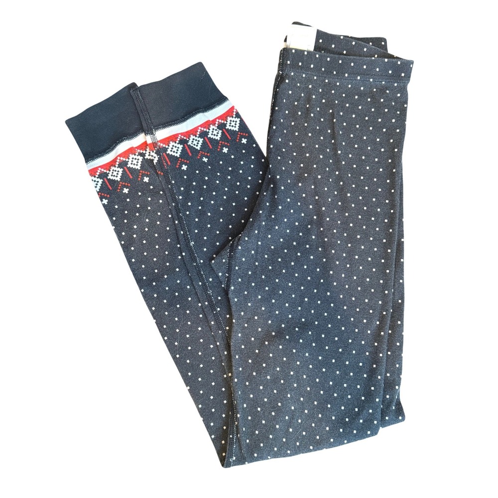 Hanna Andersson Girls Organic Cotton Polka Dot Fair Isle Leggings Holiday Winter